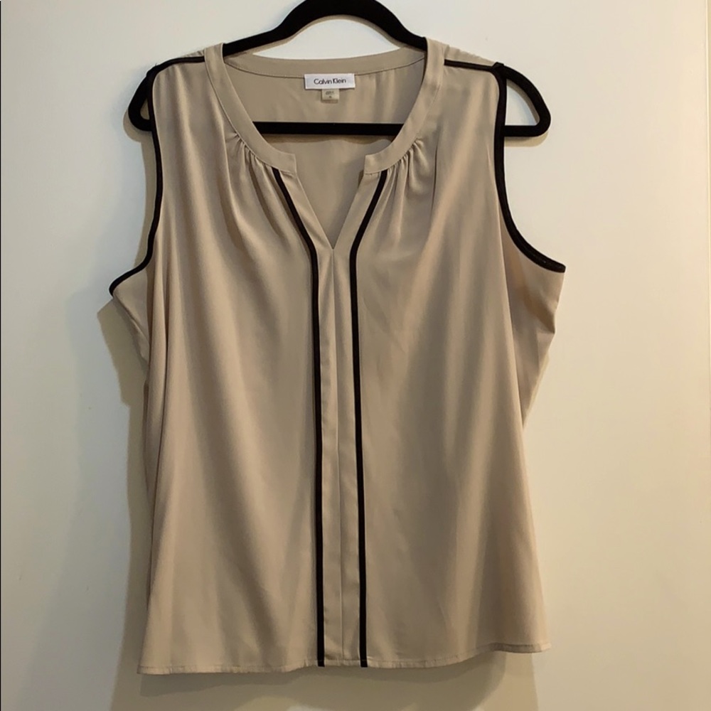 Calvin Klein Beige Shell with Black Piping
